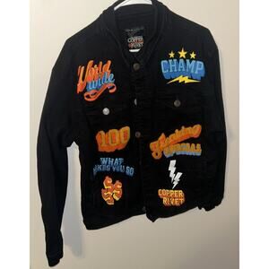 Copper Rivet Varsity Denim Jacket 2Xl